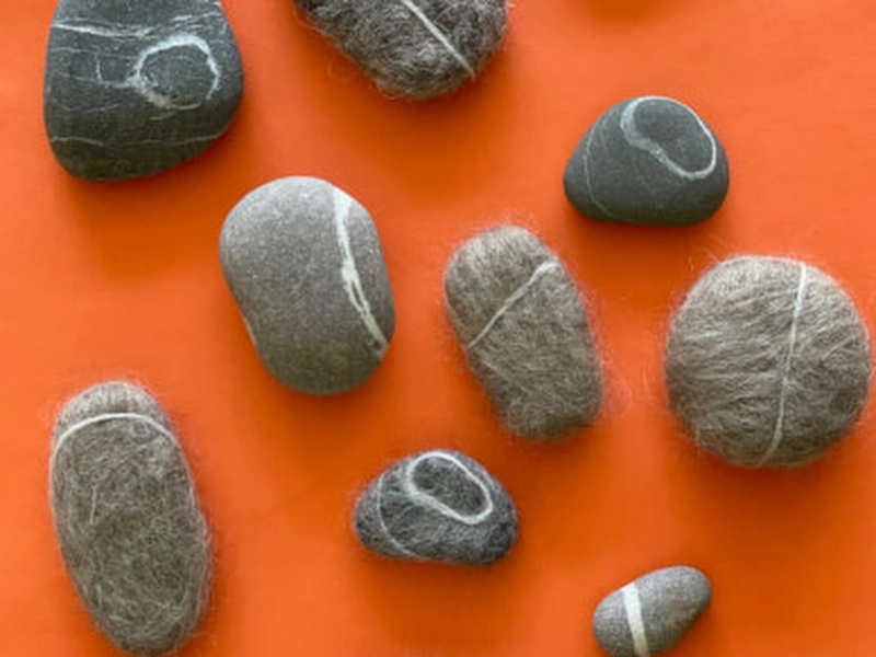 Needle Felting Stones Workshop for Creative Team Building - Gallery image