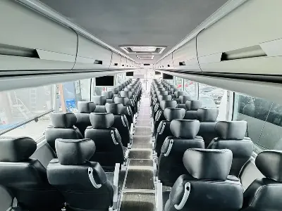 56 Passenger Wedding Bus with Restroom Transportation - Featured