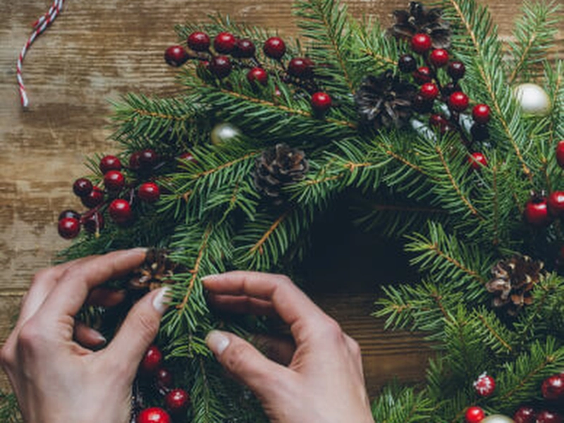 Holiday Wreath Design Team Building Workshop - Gallery image