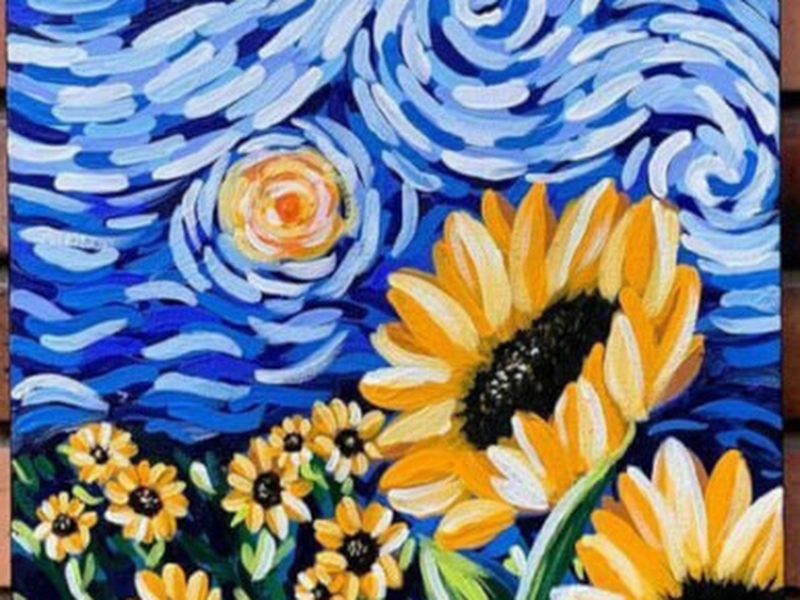 Van Gogh-Inspired Floral Acrylic Painting Workshop - Featured image