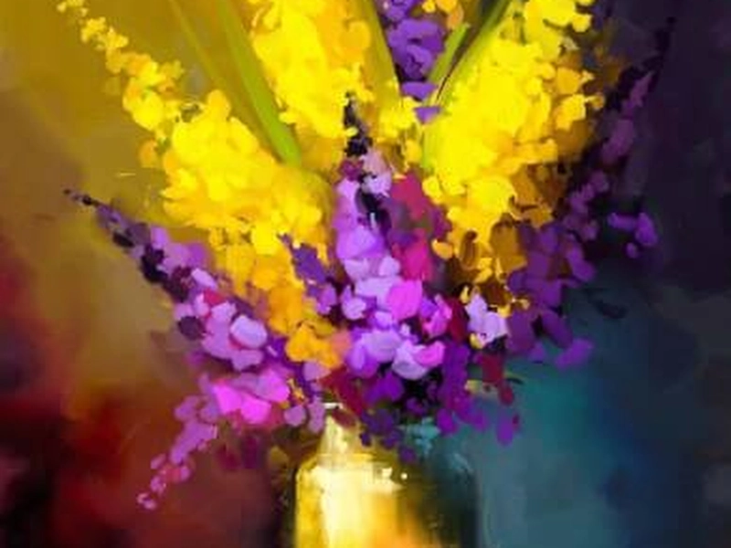 Acrylic Floral Painting Workshop for Team Creativity - Gallery image