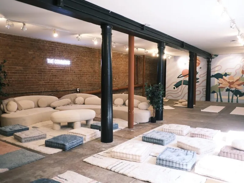 Large Hayes Valley Community Space With Exposed Brick and Chic Furniture - Featured image