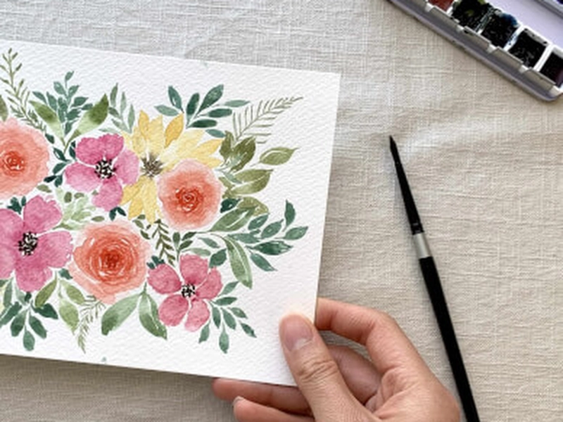 Floral Watercolor Painting Workshop for Team Creativity - Gallery image